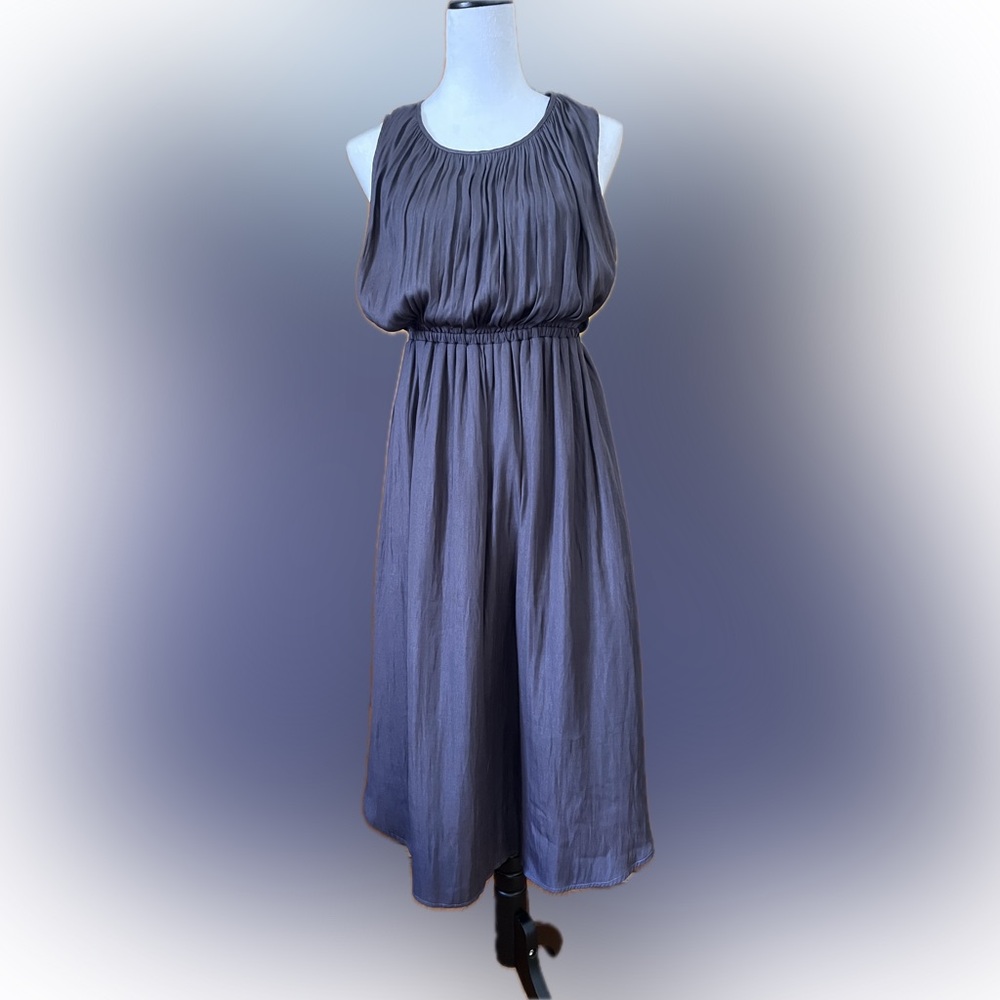Anthropologie Costa Charcoal Gray Midi Dress by Dolan Left Coast